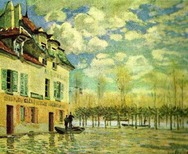 Alfred Sisley oversvamning i port France oil painting art